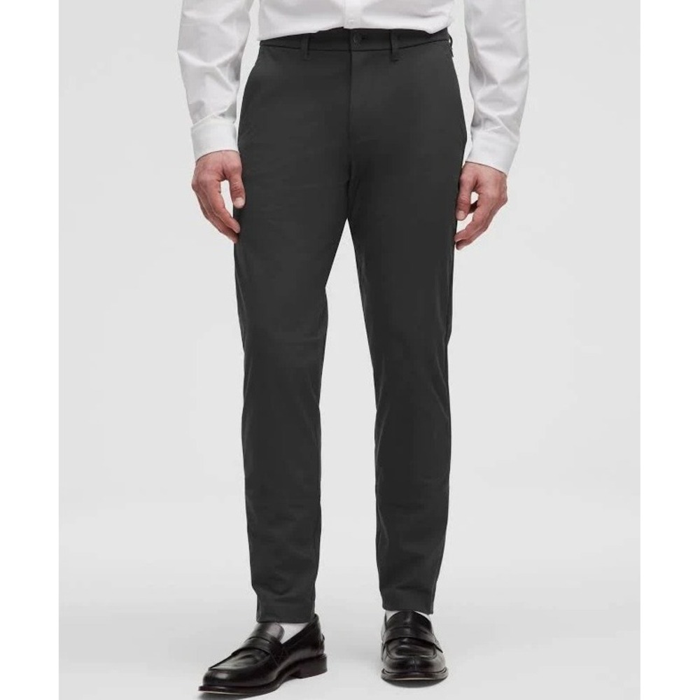 Lululemon Commission Slim-Fit Pant Mens 34 Obsidian Grey Warpstreme Trousers EUC